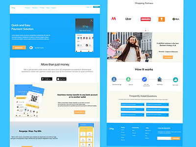 EPay landing page branding epay figma high fidelity landing page mobile app payment app ui design ux design wireframe