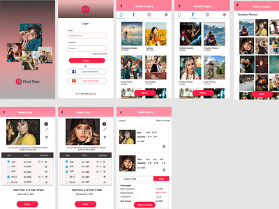 Photo printing app beautiful photos high fidelity illustration photo printing print pross print pross printing ui design ux design