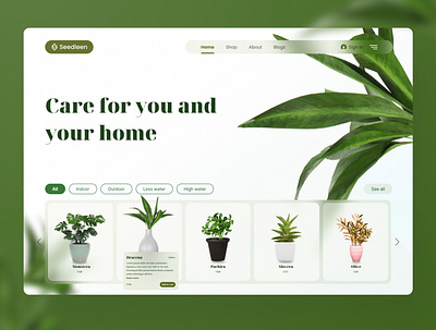Seedleen is a plant and tool e-commerce site. nature natureinspired plant plantcare plants ui ux