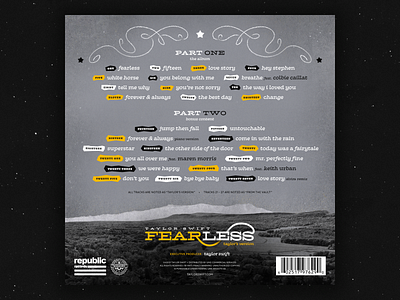 Fearless (Taylor's Version) Album | Tracklist/Back Cover