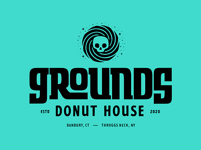 Grounds Donut House | Brand Identity brand design branding design grunge logo punk punk rock retro rock skull typography wordmark