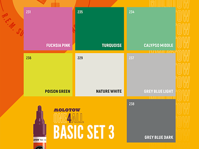 Basic Set 3 Colors Ad ad art colors custom design layout lettering molotow typography ux