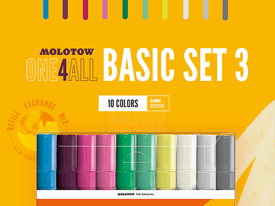 Basic Set 3 Instastory ad art colors custom design layout lettering molotow typography