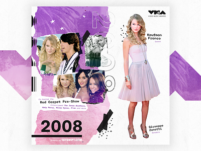 Taylor Swift Video Music Awards Timeline - 2008 award show colors design fashion infographic taylor swift timeline typography video music awards vmas vmas 2019