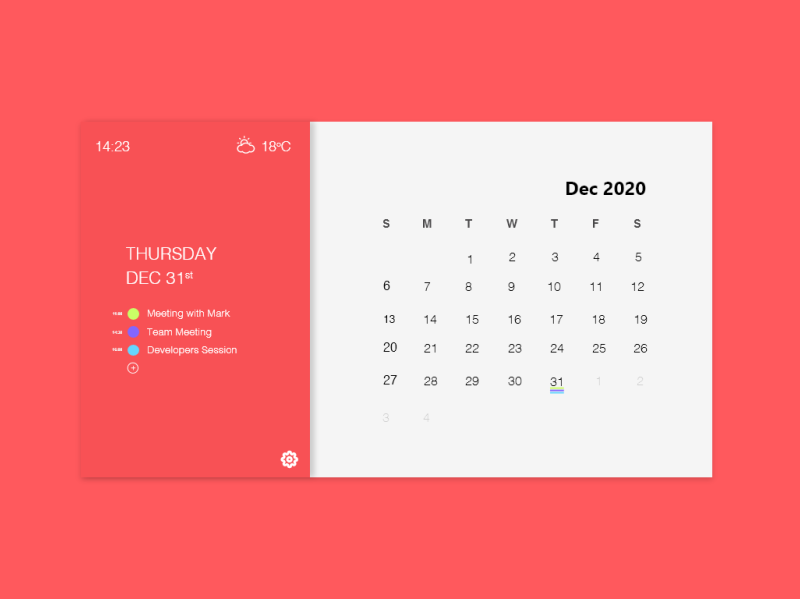 Calendar || Daily UI 038 by Sana Ishaq on Dribbble