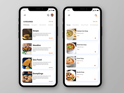 Food/Drink Menu || 043 app daily 100 challenge dailyui dailyui 043 dailyuichallenge design graphic design minimal ui ux web