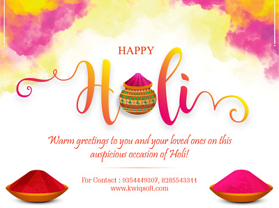 Happy Holi 2022 branding graphic design happyholi happyholi2022 holi2022 holihai kwiqsoft ui