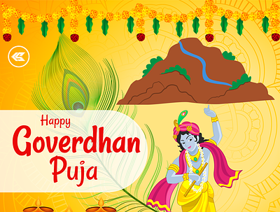 Happy Goverdhan Puja graphic design ui