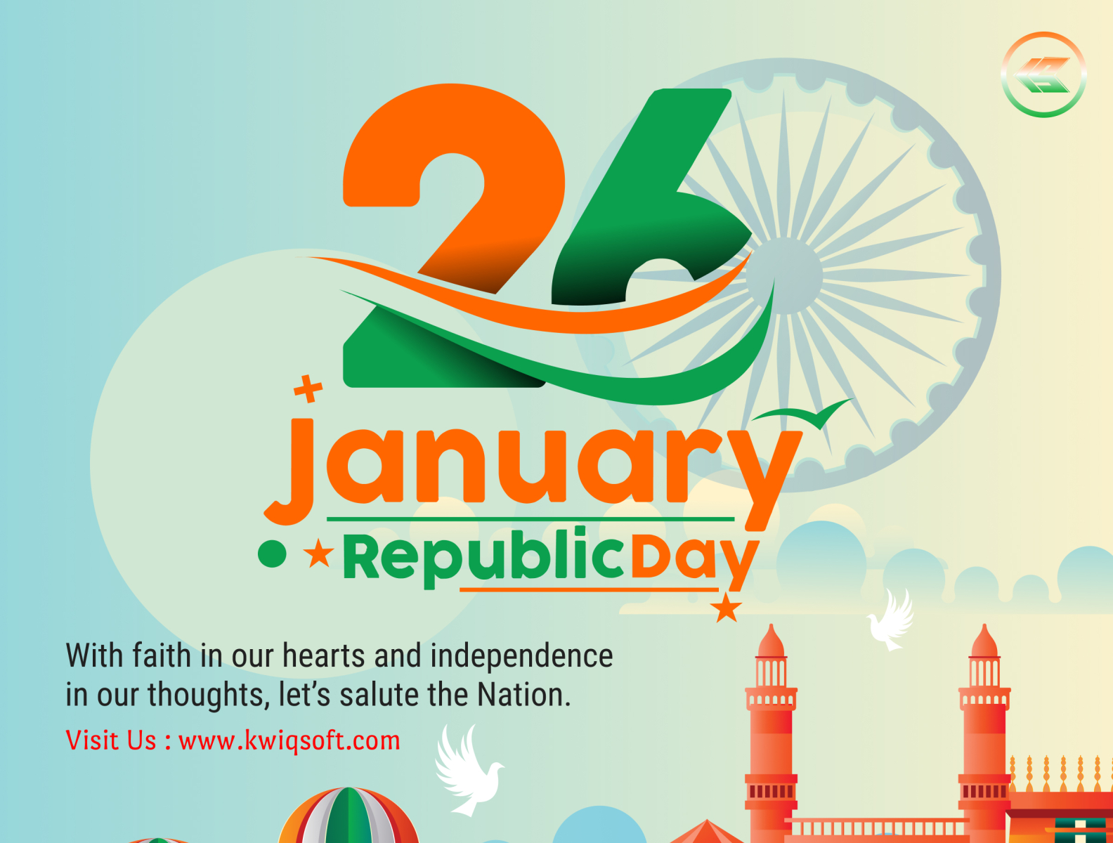 Happy Republic Day by Kwiqsoft on Dribbble