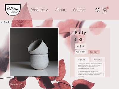 UI design | E-commerce adobe xd adobeillustrator e commerce e commerce shop pottery ui unsplash