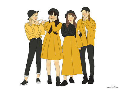 BFF artwork design digital drawing fashion illustration girl character girl illustration illustration illustrator