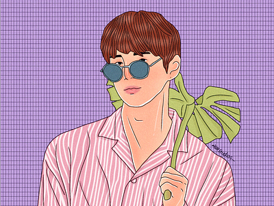 Kang Daniel Here!! xD artwork character design digital drawing fanart illustration illustrator kpop portrait