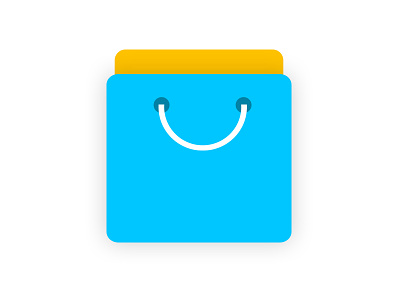 Shopping App icon Design app icon blue icon design material design shopping app yellow