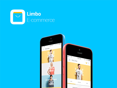 Limbo eCommerce app Design app icon blue icon design limbo ecommerce app design material design shopping app yellow