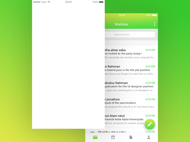 MAILBOX - Email service Provider app design for iOS.