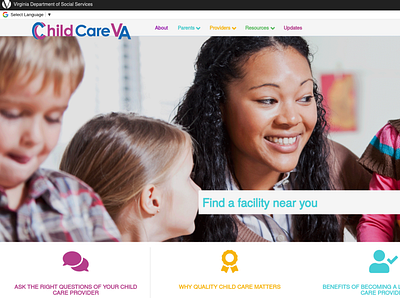 ChildCareVA design ux web website