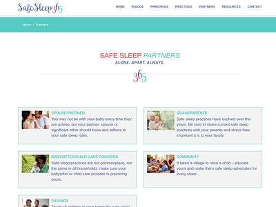 Safe Sleep 365 design ux web website