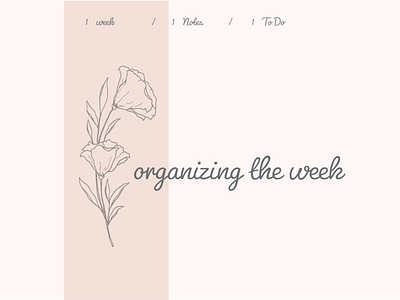 organizing the week