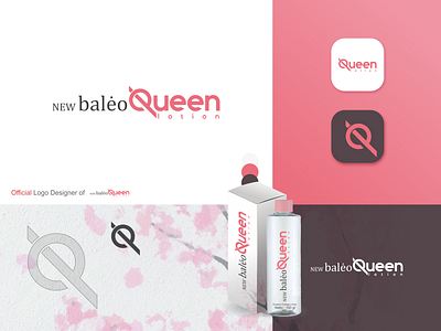 Official Logo New Baleo Queen Lotion brand identity branding design icon identity identity branding logo logo design logotype lotion minimal negative space logo pink logo product design product logo q logo