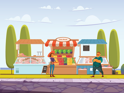Food - Market Illustration by izzudin izud on Dribbble