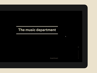 The Music Department — Hero Scroll Animation animation art direction branding interaction design typogaphy typography ui ux