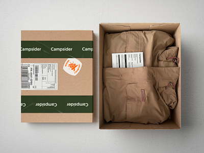 Campsider - Outdoor equipment branding cardbox craftbox design illustration shop stickers