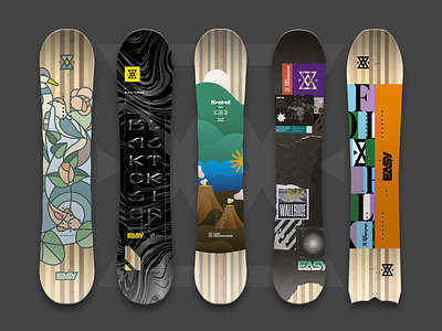 Easy Snowboards branding design graphic design illustration snowboard vector winter wood