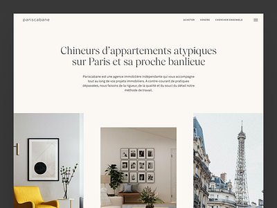 Pariscabane | Real-estate agency apartment branding daily ui design graphic design paris typography ui user experience ux web website