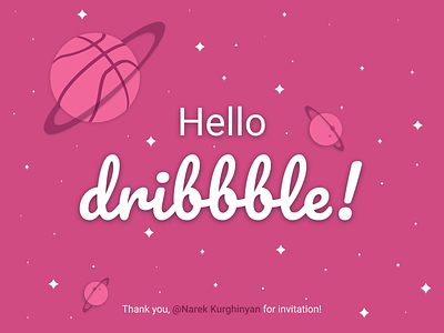 Hello dribbble design dribble hello dribble ilustration invite thanks ui