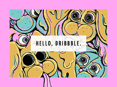 Hello, Dribbble digital painting free throw illustration