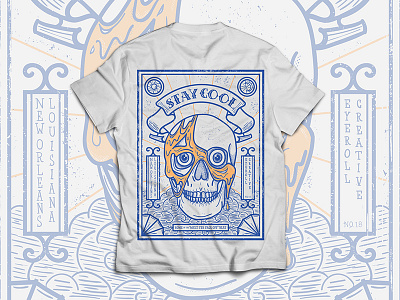 Stay Cool Crew louisiana melting new orleans skull summer t shirt design