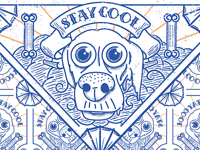 Stay Cool Bandana bandana dog doggo louisiana melting new orleans skull summer t shirt design