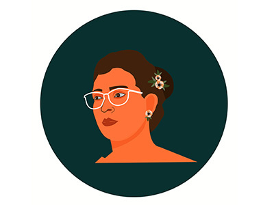 Portrait design flat illustration vector