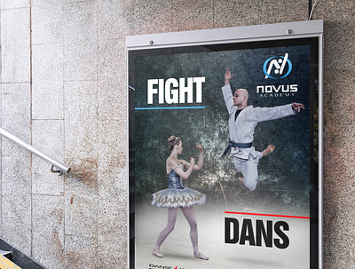 Billboard ad for fight academy and dance studio advertising ballet billboard boxing dance design gym mma poster print