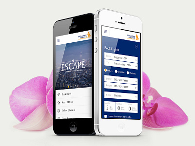 Singapore Airlines Future for Mobile airline booking concept design mobile sia