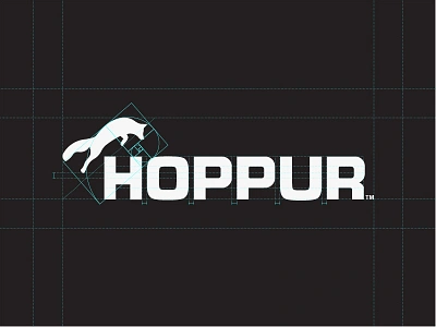 Hoppur - Agricultural Machinery (Logotype) agriculture branding construction equipment farming fox golden ratio identity industrial manufacturer reliable tractors