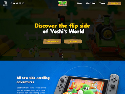 Yoshi's Crafted World Promo Website 2019 crafted cta design nintendo nintendo switch onepage panels promotional design video game video game art video games web web design yoshi