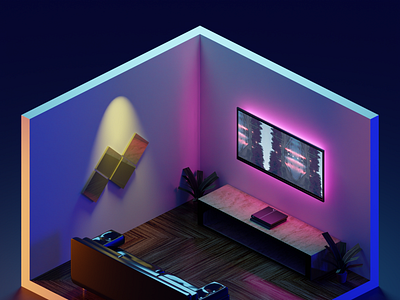 Chill Room Lowpoly 3d design