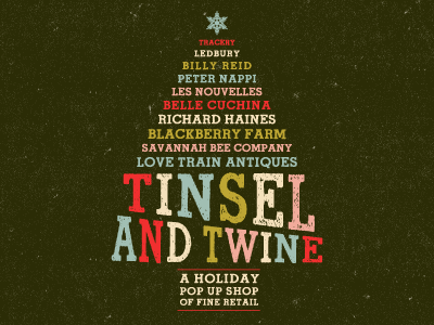 Tinsel and Twine holidays typography vintage