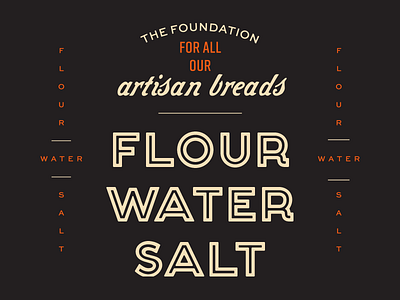 Flour Water Salt badge branding script typography