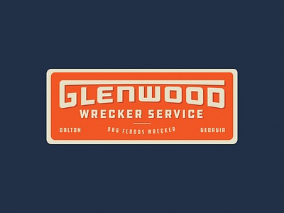 Glenwood Wrecker badge branding retro towing typography wrecker