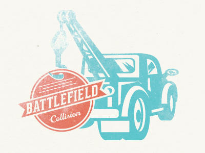 Battlefield Collision branding logo vintage