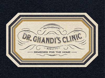 Dr. Ghandi frames hang tag ornate vintage
