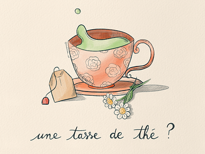 Tea illustration for Yanaza clientwork digitalillustration illustrator procreate socialmedia socialmediapost tea teashop