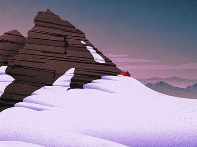 Alpine Hut canadian artist digital art graphic design landscape mountains nature outdoors retro vintage