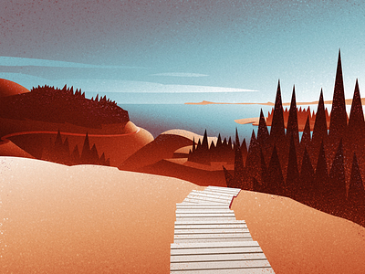 Exploring the coast canadian artist digital art graphic design landscape mountains nature outdoors retro vintage