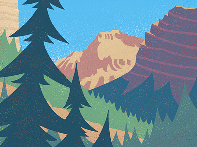 Vintage Ribbon Creek #2 canadian artist explore illustration landscape mountains outdoors retro vintage
