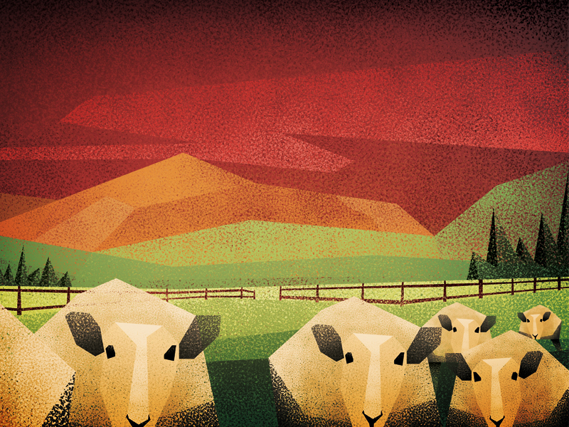 Gonna miss ewe lowpoly retro abstract rural landscape outdoors edmonton alberta yeg digital illustration