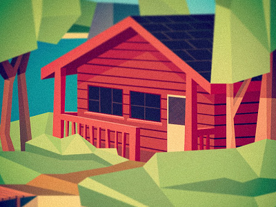 Cabin on the lake abstract adventure alberta edmonton exploration illustration low poly outdoors yeg