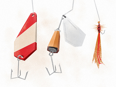 Choose your lure. Day 4. adventure camping digital digital illustration exploration explore fishing illustration low poly outdoors retro